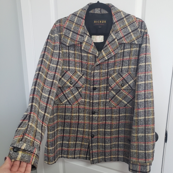 VINTAGE HICKOK Wool Plaid Blazer Jacket Shacket - Picture 2 of 8